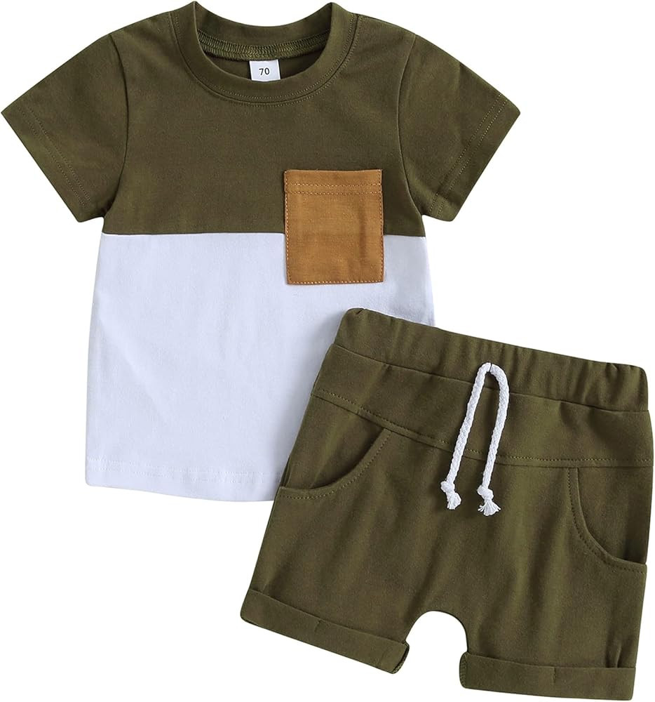 Mubineo Infant Toddler Baby Boy Summer T Shirt Shorts Outfits Short Sleeve Tee Tops Clothes Set | Amazon (US)