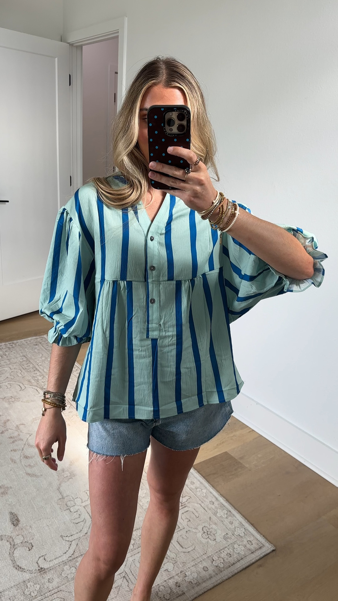 Amazon size small Tankaneo Womens Puff Sleeve Babydoll Tops Summer V Neck Striped Blouse Cute Casual Loose Fit Flowy Shirts

#LTKootd #LTKWorkwear #LTKSaleAlert