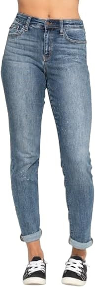 Judy Blue High Rise Bleach Splash Boyfriend Jeans 82346 | Amazon (US)