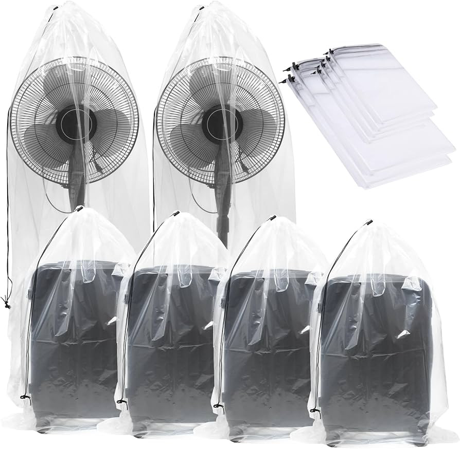 6 Pack Extra Large Clear Drawstring Plastic Bags, 2 Sizes Big Giant Storage Bags 47x71 Inches and... | Amazon (US)