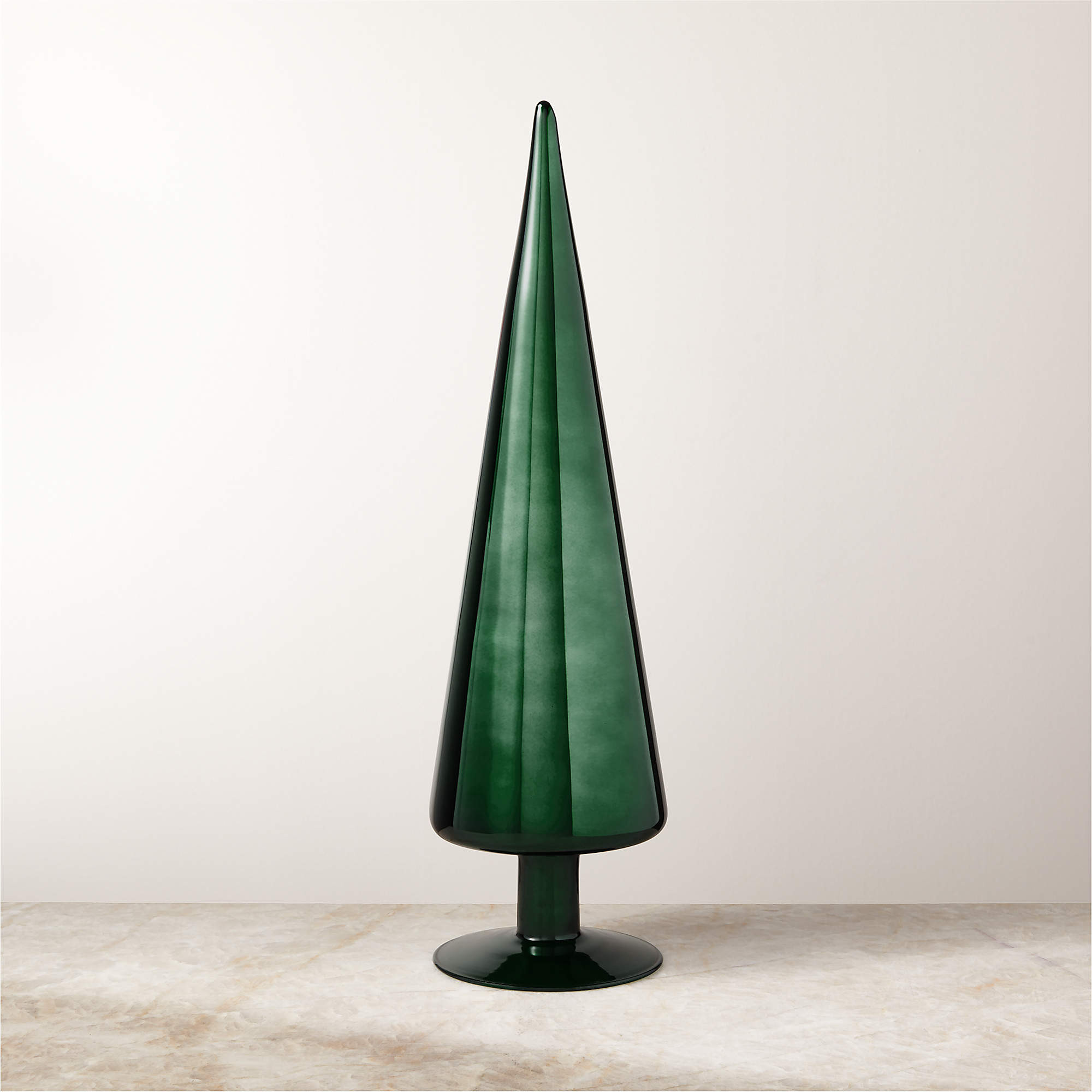 Paz Red Glass Christmas Tree Figure 18" | CB2 | CB2