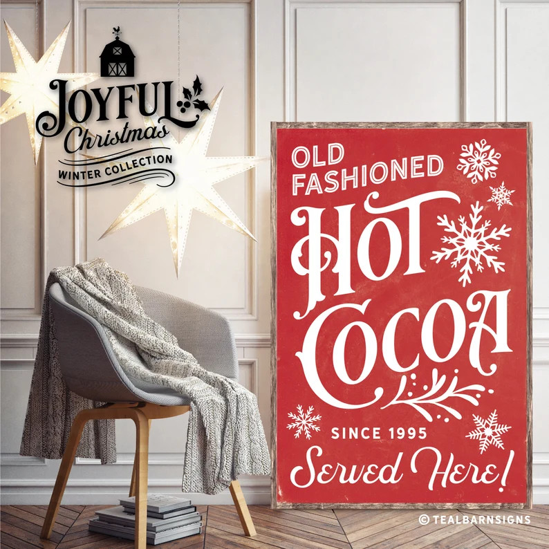 Old Fashion HOT COCOA Sign Personalized  Hand Painted  | Etsy | Etsy (US)