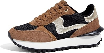 LUCKY STEP Women's Platform Fashion Sneakers Tennis Retro Walking Casual Trainers Stylish Durable... | Amazon (US)