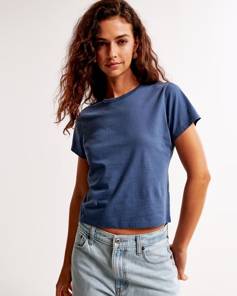 Essential Polished Body-Skimming Tee | Abercrombie & Fitch (US)