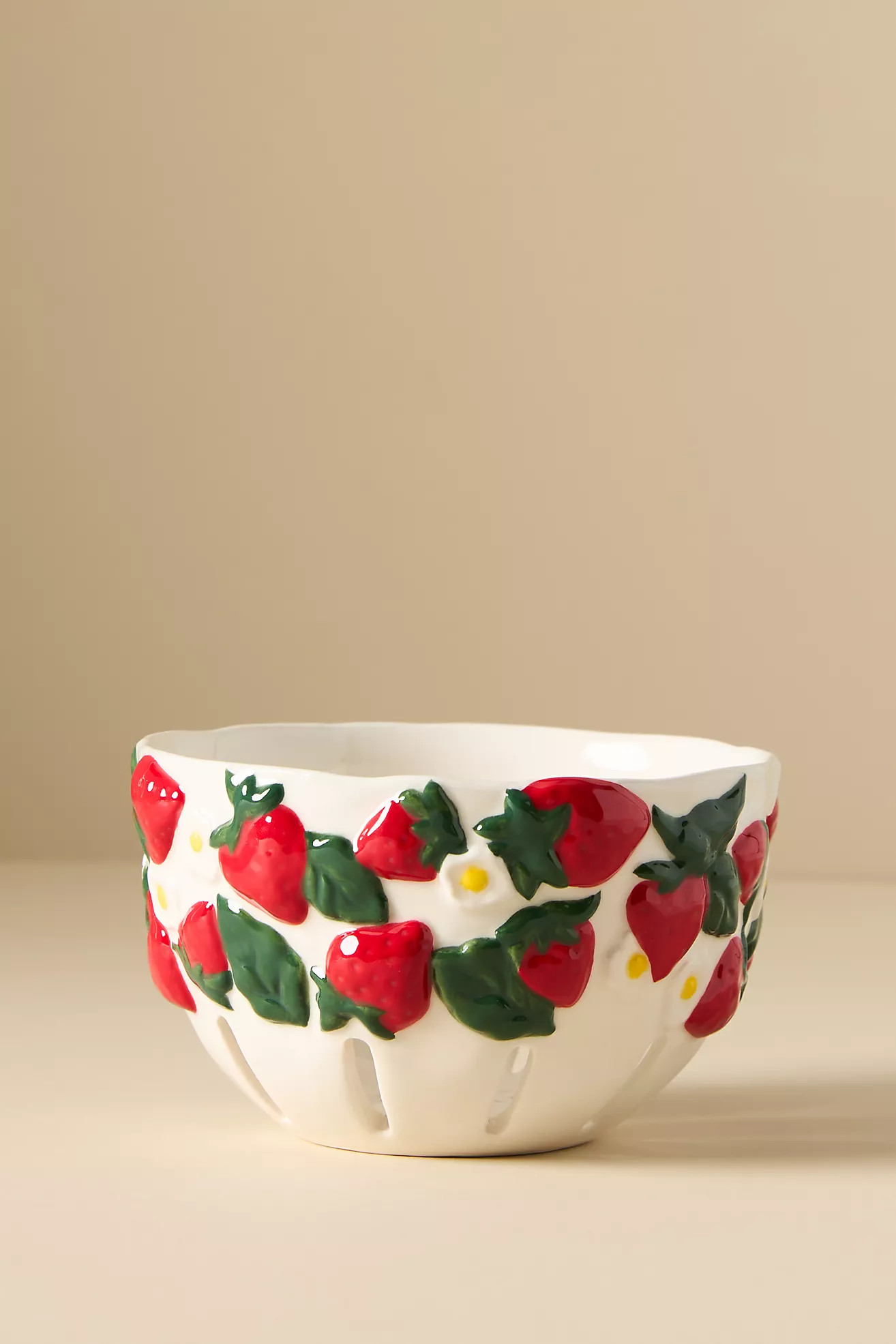 Foster Strawberry Stoneware Colander | Anthropologie (US)