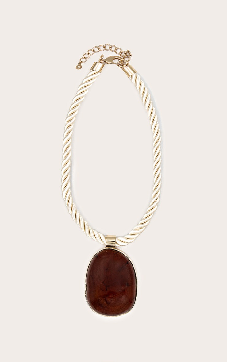Brown Rope Oversized Resin Pendant | PrettyLittleThing US