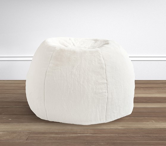 Ivory Faux Fur Anywhere Beanbag™ | Pottery Barn Kids