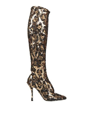 Dolce & gabbana Woman Boot Gold Size 6 Textile fibers | YOOX (US)