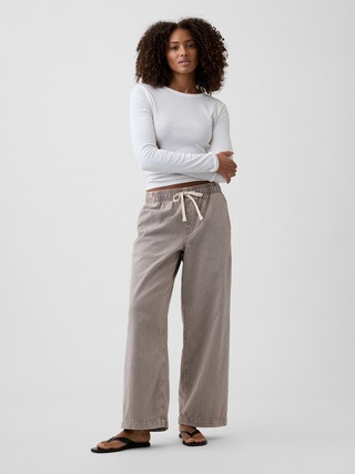 High Rise Pull-On Wide-Leg Jeans | Gap Factory