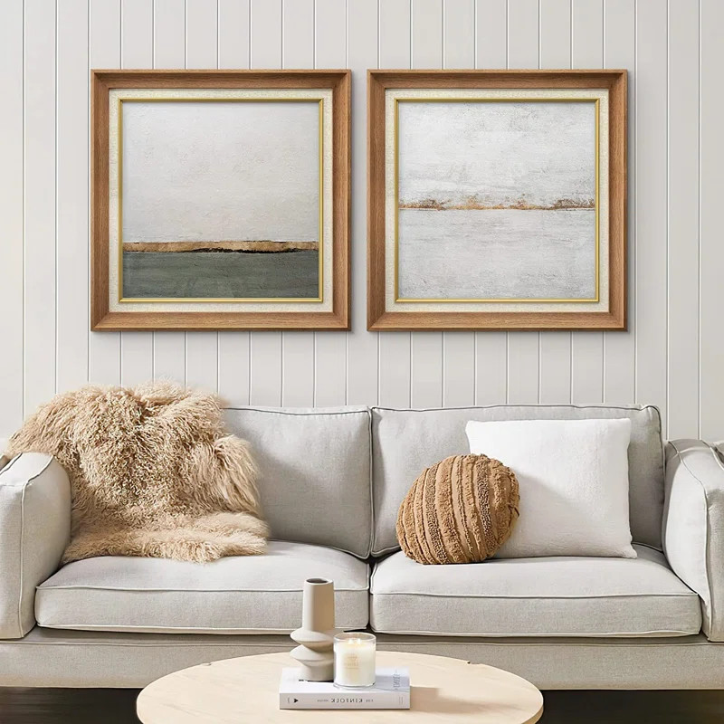Minimal Stroke Abstract Landscape Classic Vintage Neutral Artwork Wall Art Framed On Canvas Print | Wayfair North America
