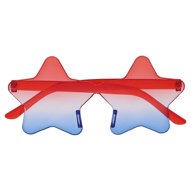 Star Novelty Glasses, Red/Clear/Blue, Patriotic by Way To Celebrate | Walmart (US)