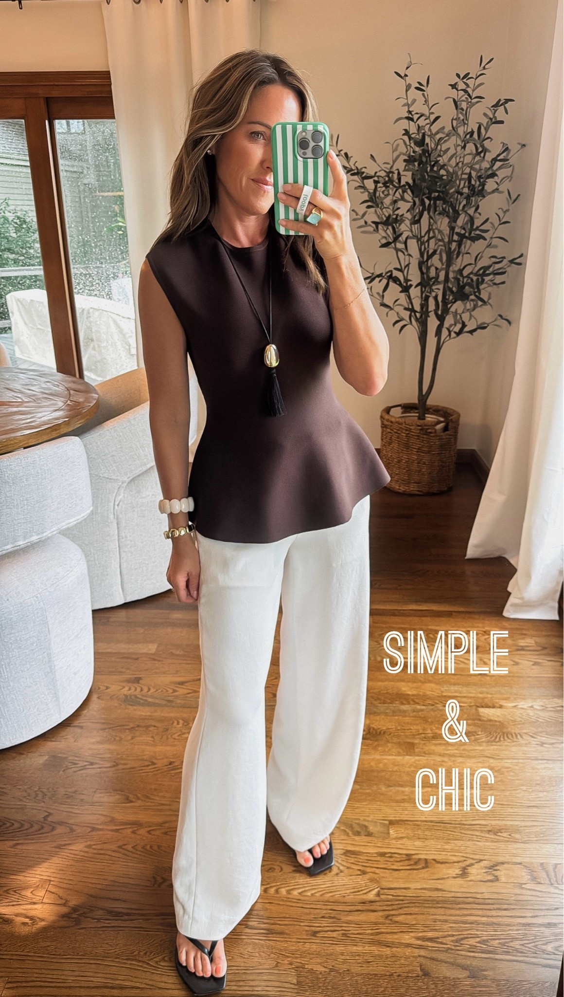 Peplum sweater also comes in navy. Sleek, simple but so chic. XS
Small regular in pants.

#LTKmomlife #LTKSeasonal #LTKOver40