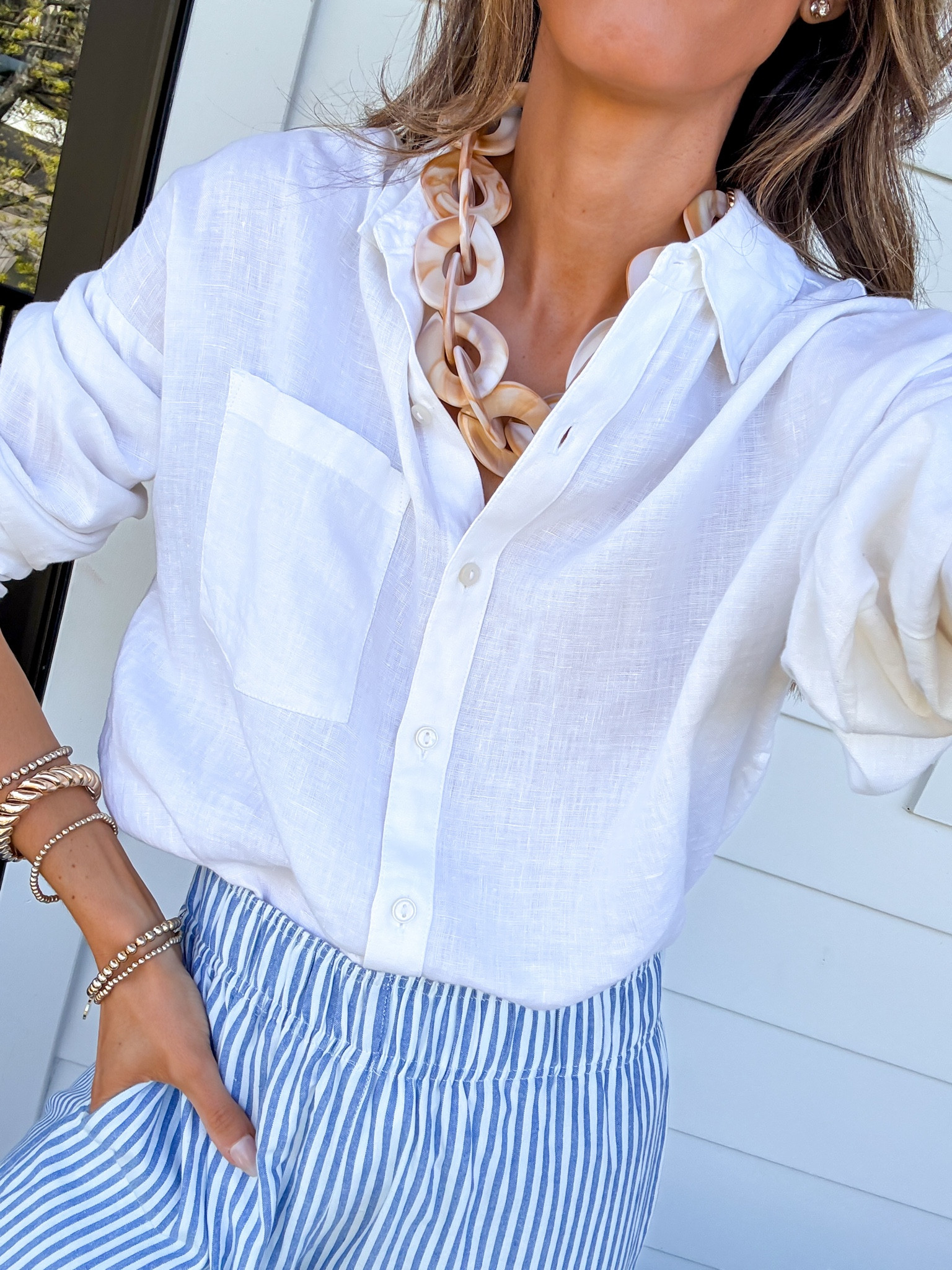 Wearing a small top and pants

#LTKfitnessgoals #LTKmomlife #LTKgrwm