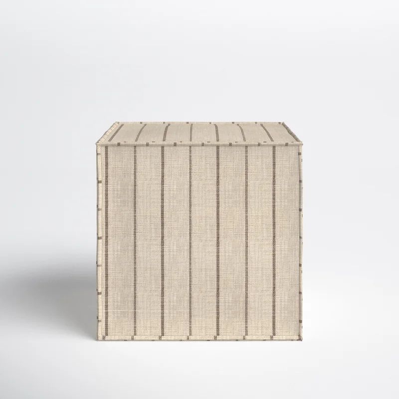 Harriette 19'' Wide Square Striped Cube Ottoman | Wayfair North America