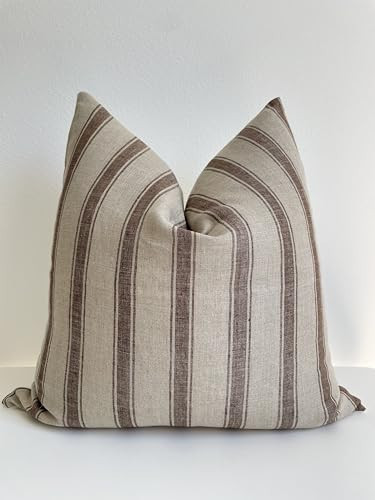 CANYON THEORY STUDIO Handwoven Hand Block Print Pure Linen 22x22 Inch Throw Pillow Cover: Handmade Vintage Cushion Cover (Spencer) | Amazon (US)