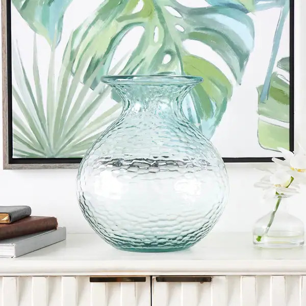 Clear Recycled Glass Handmade Textured Decorative Vase - Bed Bath & Beyond - 39054166 | Bed Bath & Beyond
