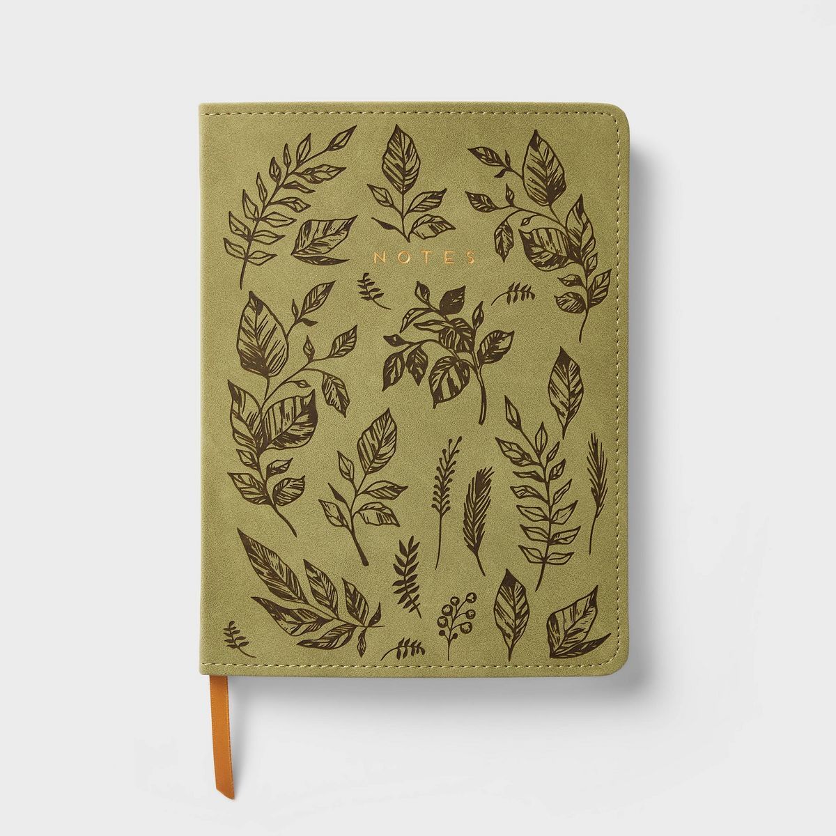 240 Sheet Ruled Journal 5.75"x7.75" Faux Leather Leaves - Threshold™ | Target