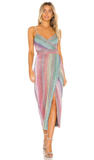 Meghan Dress in Multi | Stripe Dress | Striped Dress | Metallic Dress | Sparkly Dress Sparkle Dress | Revolve Clothing (Global)
