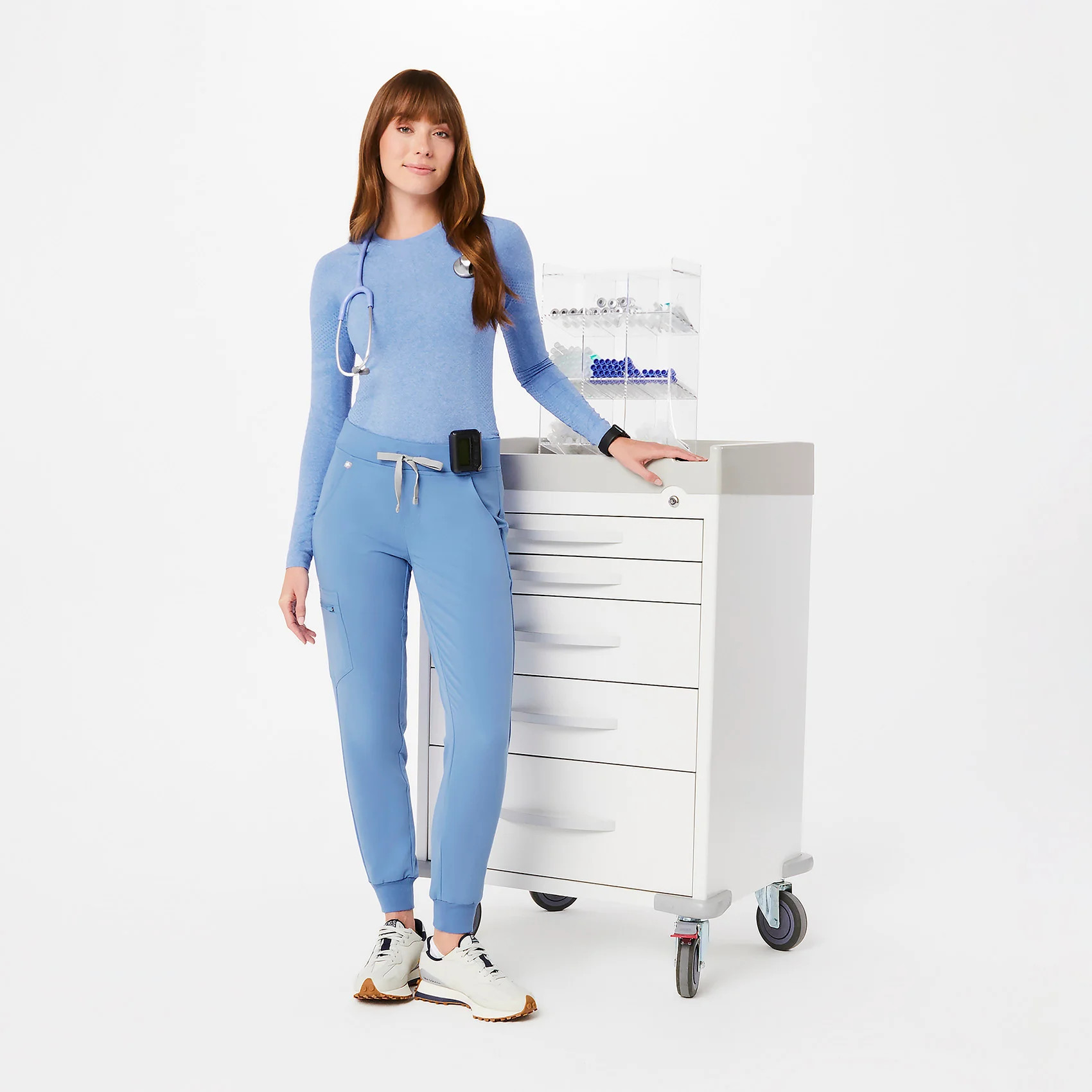 Women's Salta Seamless Longsleeve Underscrub - Ceil Blue · FIGS | FIGS