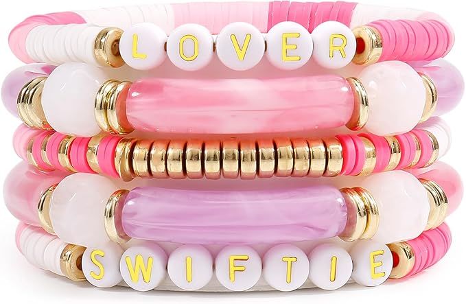Elegance 11 designs Taylor Lover Chunky Bangle Bracelets For Women Swiftie Friendship Bracelet Er... | Amazon (US)