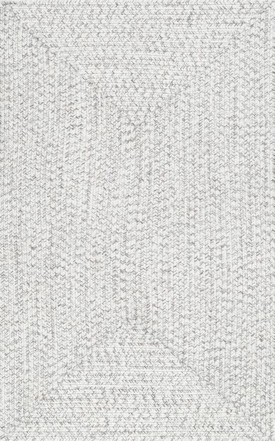Ivory Handmade Braided Indoor/Outdoor 7' 6" x 9' 6" Area Rug | Rugs USA