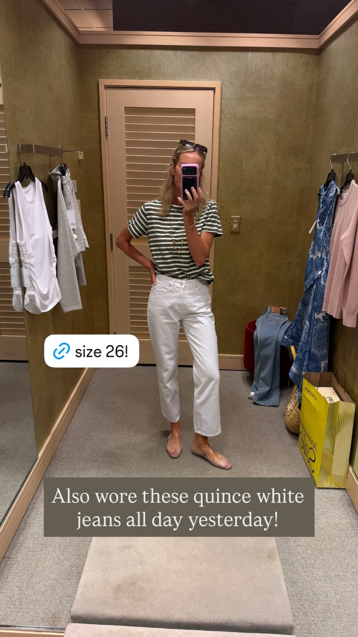 Also wore these quince white jeans all day yesterday!

Size 26!