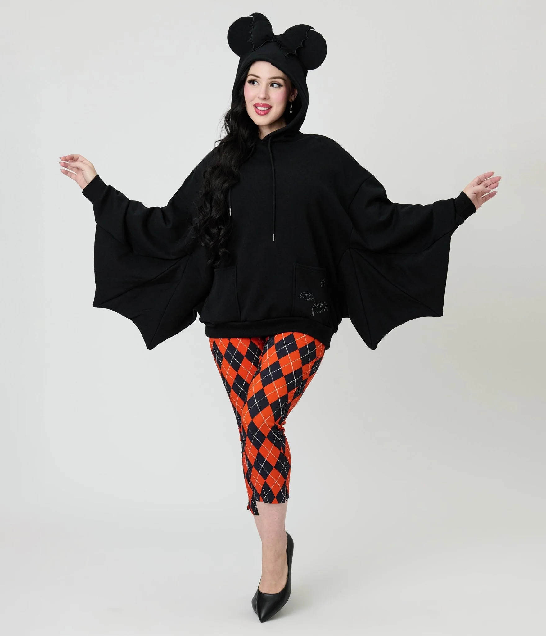 Cakeworthy Black Bat Minnie Ear Unisex Hoodie | UniqueVintage