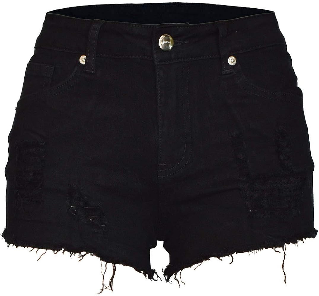 Aodrusa Womens Ripped Denim Shorts Mid Waist Sexy Short Cutoff Distressed | Amazon (US)