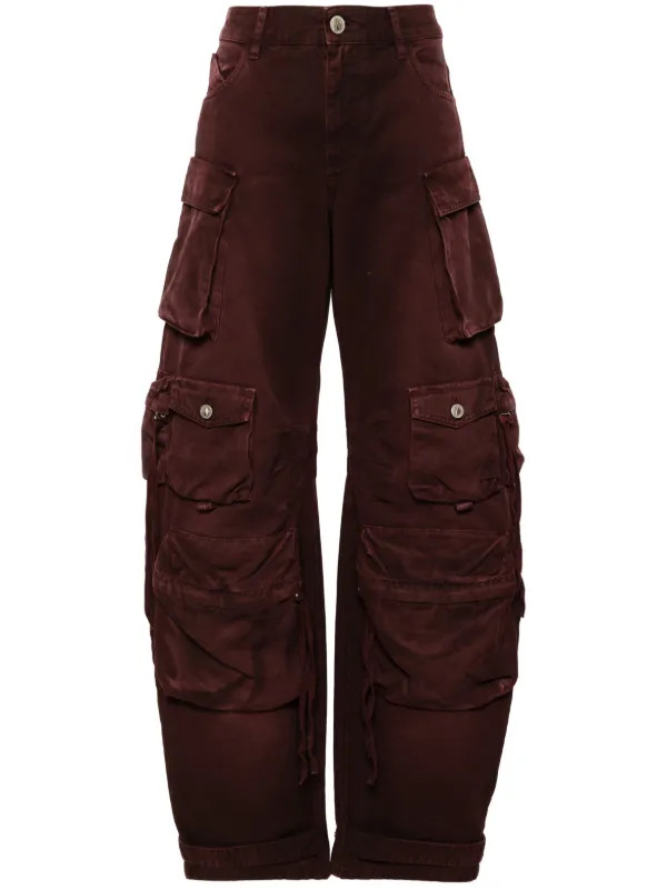 The Attico Fern mid-rise Cargo Jeans | Red | FARFETCH | Farfetch Global