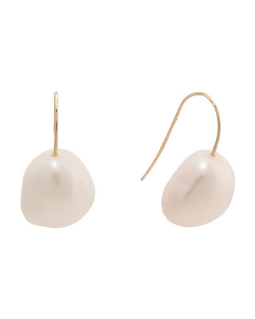 Made In Usa 14kt Gold Baroque Freshwater Pearl Earrings | TJ Maxx