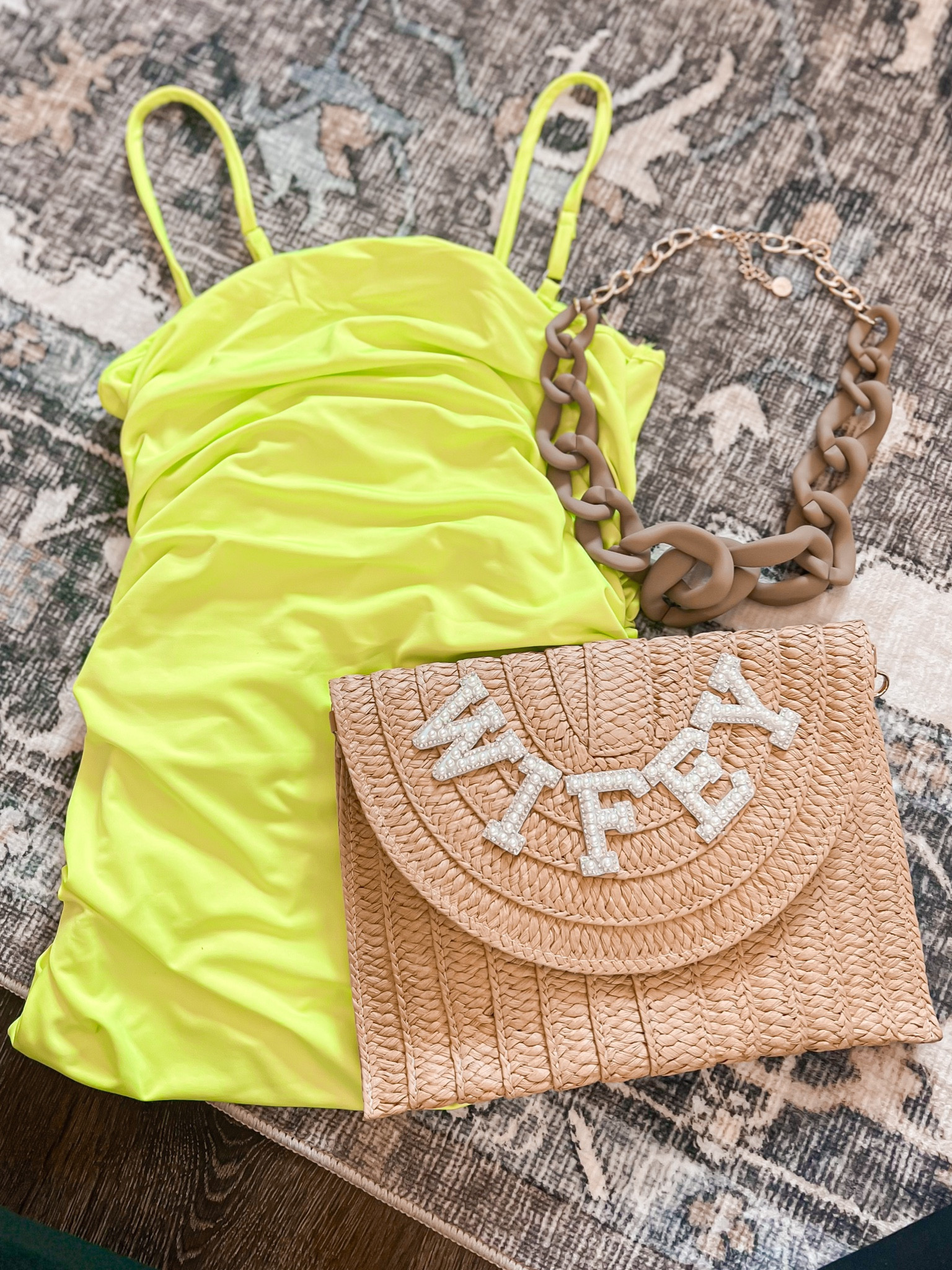 Vacation vibes 💚

This cute dress was perfect for my trip to Jamaica - I wore it for the neon party 

Size medium - could have done a small 
5’7” - 125lb

Wifey purse 
Chunky necklace ( this was for a different outfit ) but oh so cute 🤎

Neon dress, Amazon finds, Amazon dress, Wifey purse , handbag , vacation outfits , fall fashion, necklace , jewelry, purse , bride must haves , Amazon must haves , bridal , wedding finds 

#LTKstyletip #LTKtravel #LTKfindsunder50