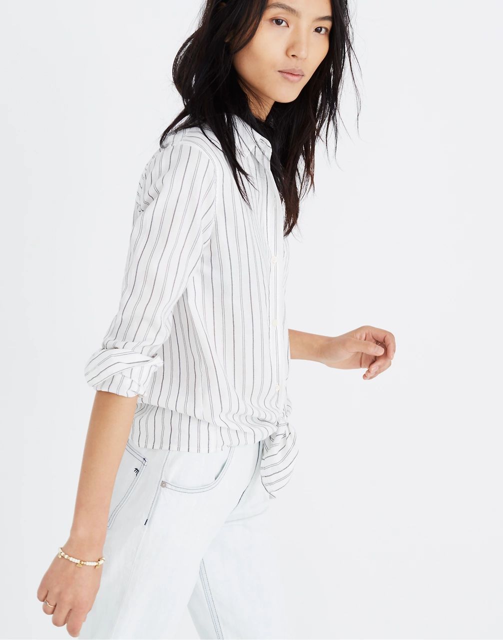 Tie-Front Shirt in Darcy Stripe | Madewell