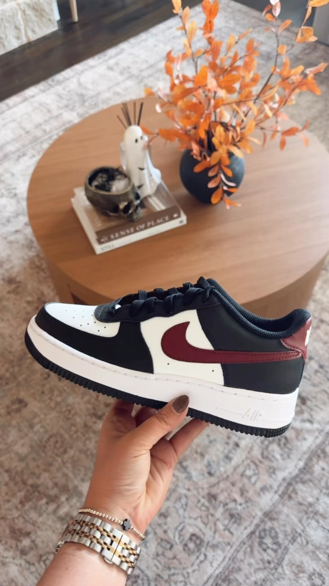 Nike Air Force 1s on sale!!! These are 31% off yall!!! This burgundy color is gorgeous and so on trend right now!! This shoe is in kids sizing so make sure you select 2 sizes down from your normal size! For example, I’m usually an 8 in womens, but I got these in a 6! 

#LTKShoeCrush #LTKVideo #LTKSeasonal