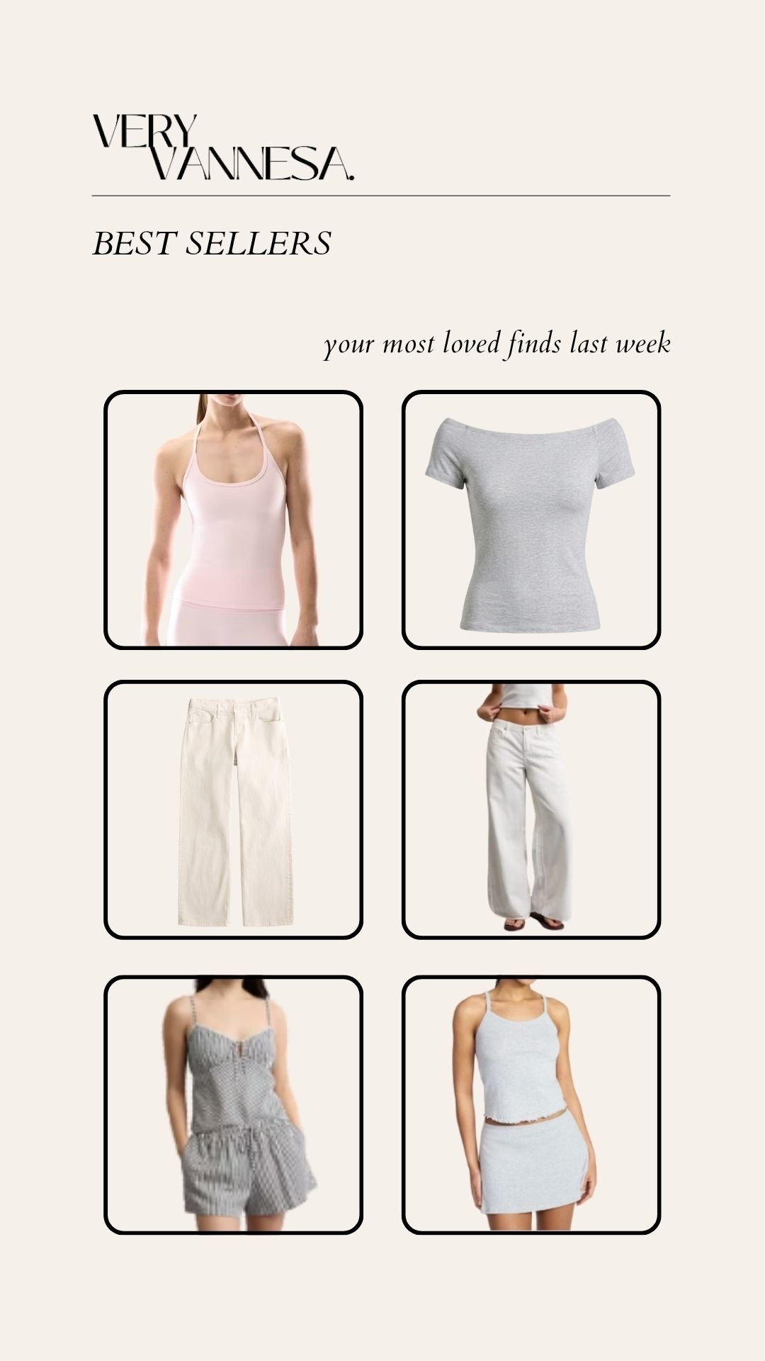 Your faves last week 
Aritzia active halter top 
Grey off the shoulder top 
Khaki low rise jeans 
White baggy pants 
Seersucker set 
Grey skirt set

#LTKSeasonal #LTKPetite #LTKSaleAlert