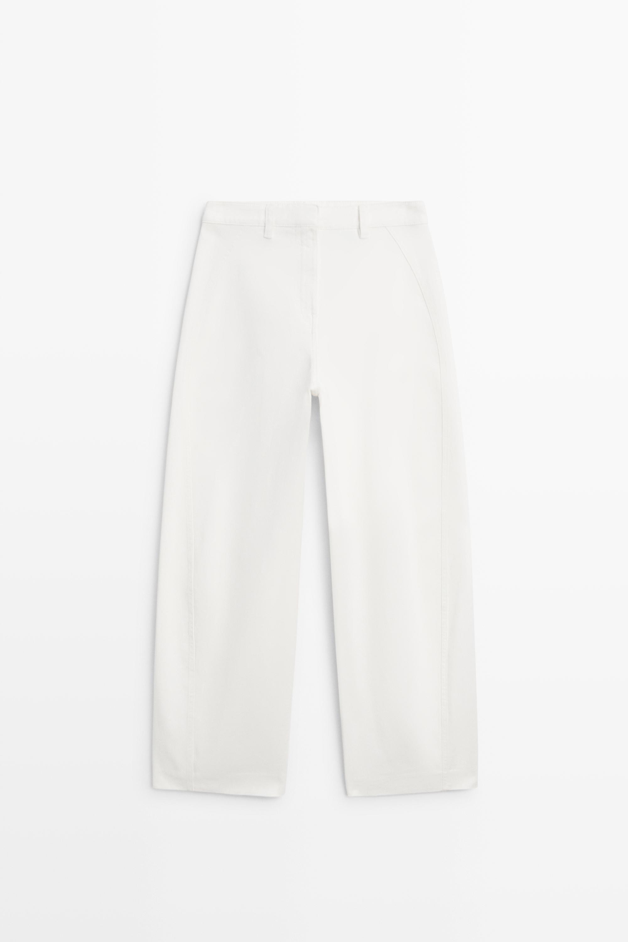 100% cotton barrel-fit pants | Massimo Dutti US