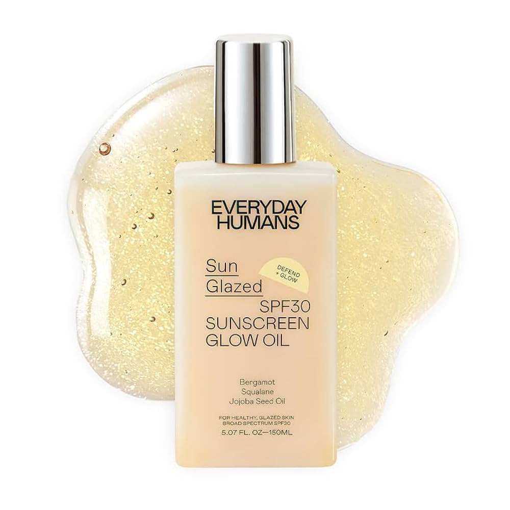 Everyday Humans Sun Glazed SPF30 Sheer Body Glow Oil with Gold Mica | Hydrating Non-Sticky Glowin... | Amazon (US)