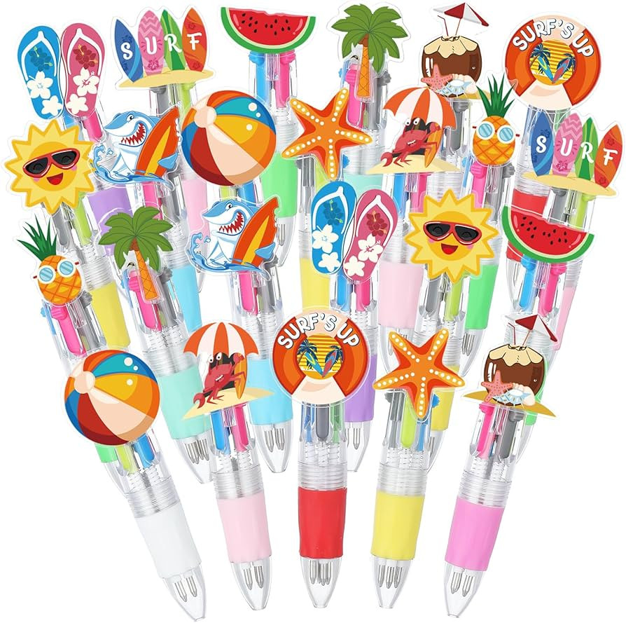 24 Pcs Summer Hawaiian Ballpoint Pens End of Year Student Gifts from Teacher 4-in-1 Multicolor Mi... | Amazon (US)