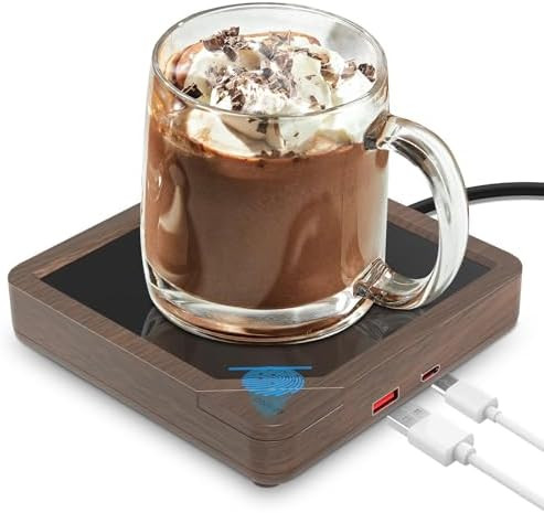 Coffee Mug Warmer with 2 USB Charging Ports: Auto Shut-Off Candle Wax Warmer - Heated Beverage Co... | Amazon (US)