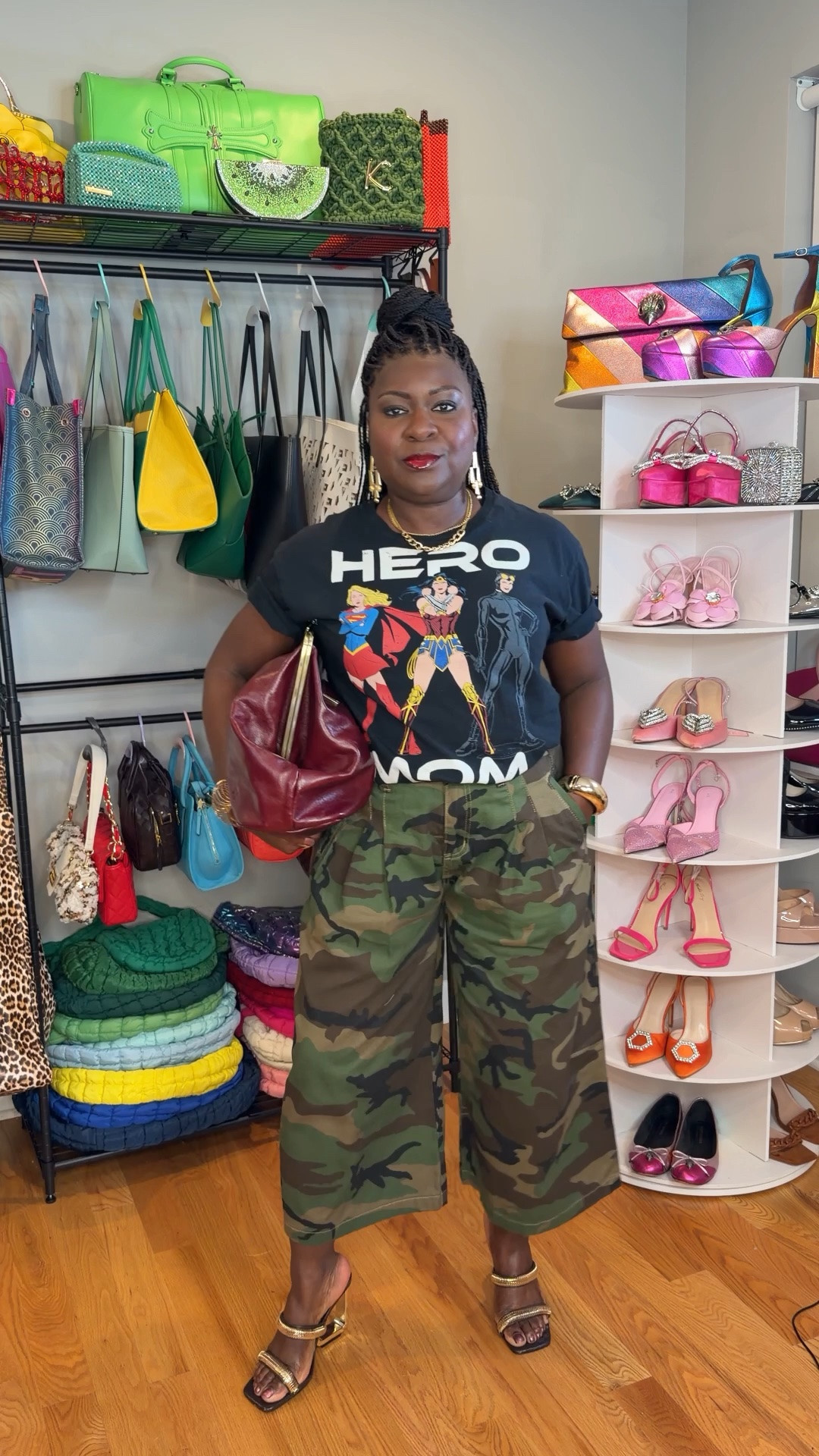 Graphic Tee paired with Camo pants for a fun, casual, playful look.

#LTKootd #LTKdayinmylife #LTKOver40