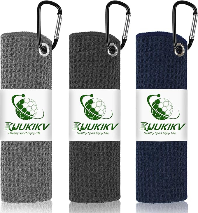 3 Pack 16" X 16" Golf Towels for Golf Bags for Men, Premium Waffle-Pattern Golf Towel with Carabi... | Amazon (US)