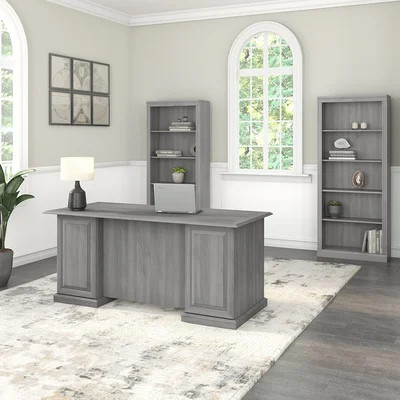 Raker 4 Piece Rectangular Executive Desk Office Set | Wayfair North America