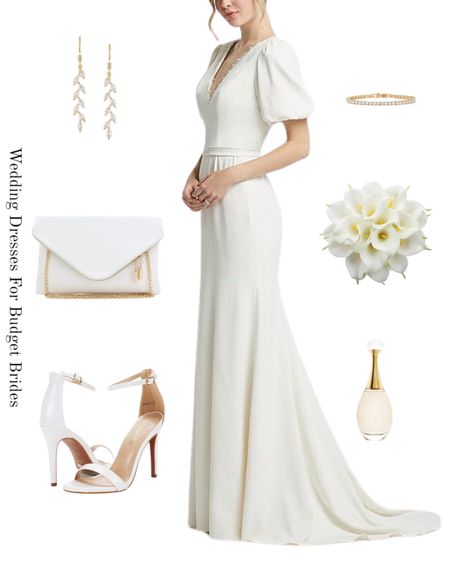 Budget friendly wedding day outfit for the bride. 

#simpleweddingdresses #weddingshoes #weddingearrings #weddingperfume #longwhitedress 

#LTKstyletip #LTKSeasonal #LTKwedding
