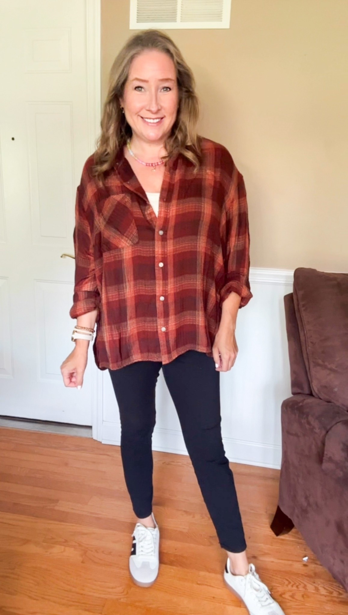 Loving this lightweight plaid button down from Walmart to transition into Fall! 

#LTKSeasonal #LTKOver40 #LTKMidsize