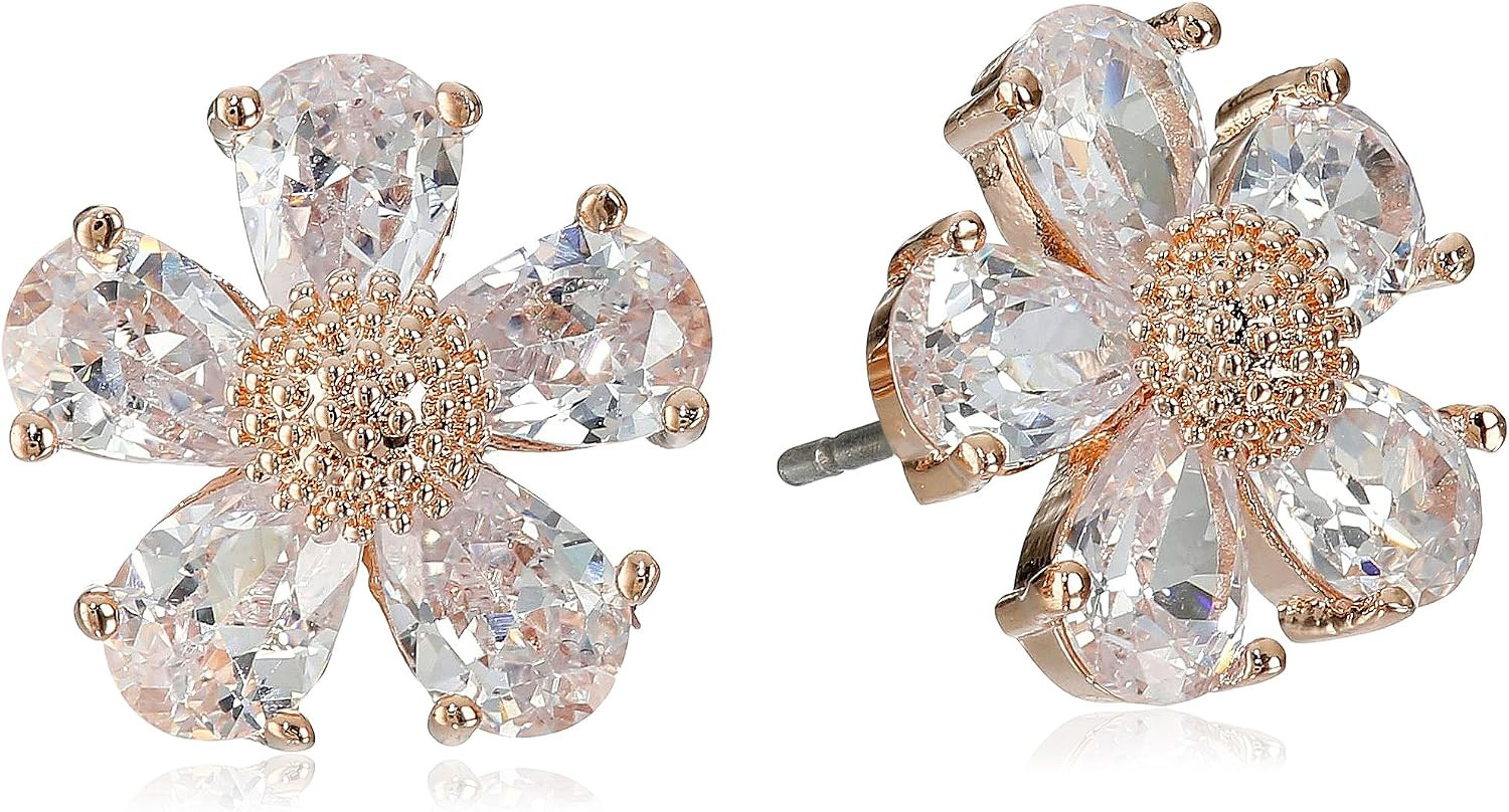 Betsey Johnson Crystal Flower Stud Earrings | Amazon (US)