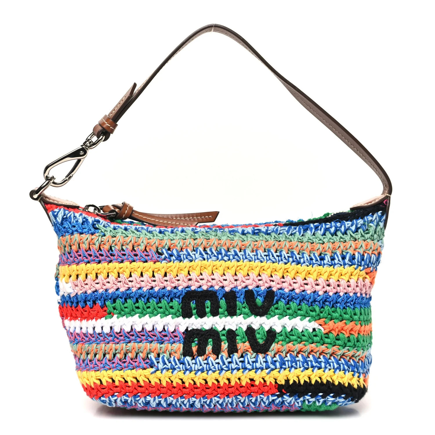 Fabric Crochet Pouch Multicolor | FASHIONPHILE (US)