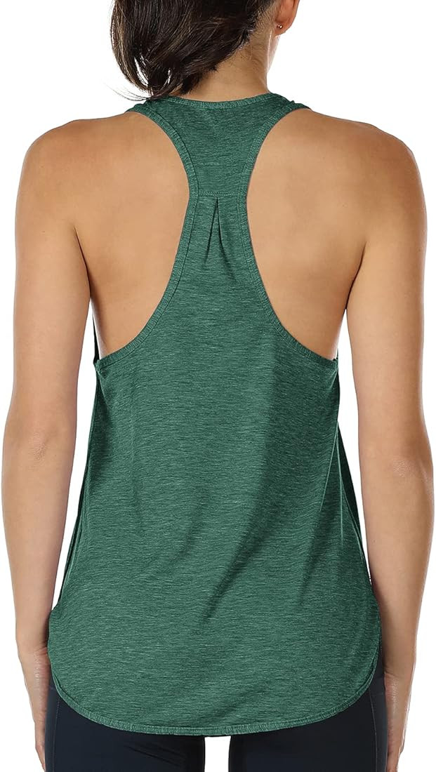 icyzone Workout Tank Tops for Women - Athletic Yoga Tops, Racerback Running Tank Top | Amazon (US)