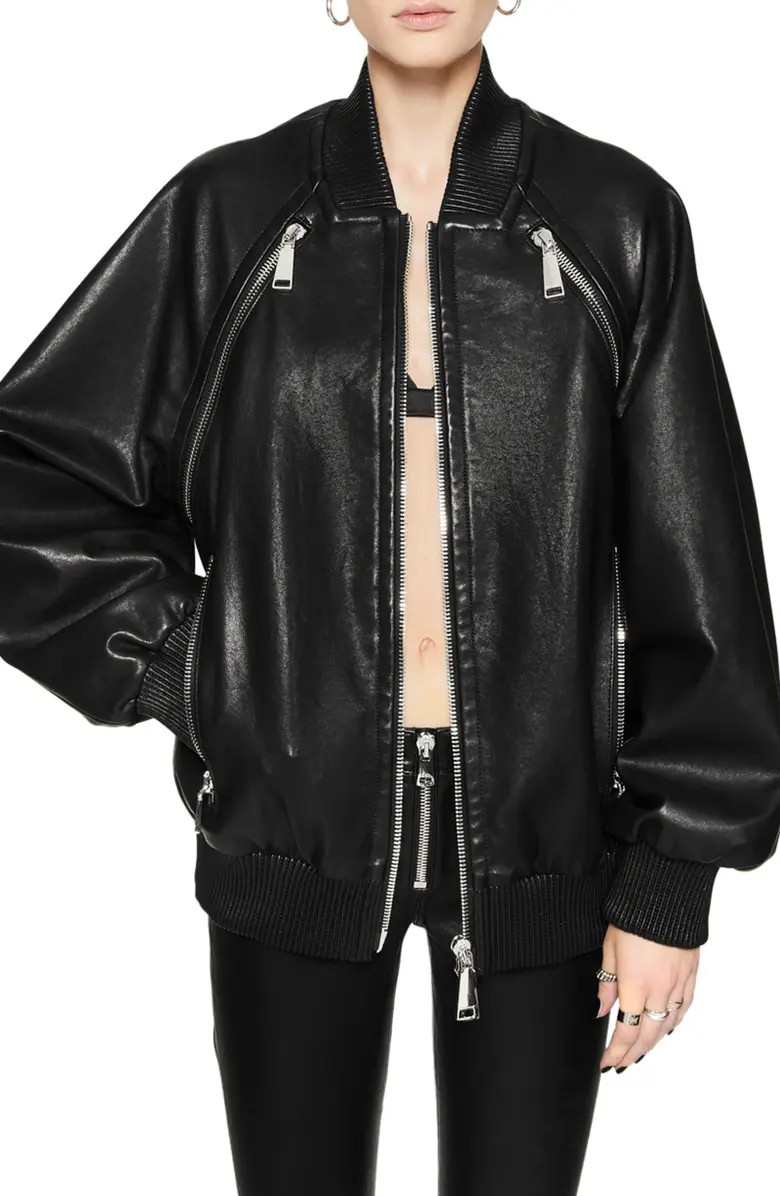 Dylan Oversize Leather Bomber Jacket | Nordstrom