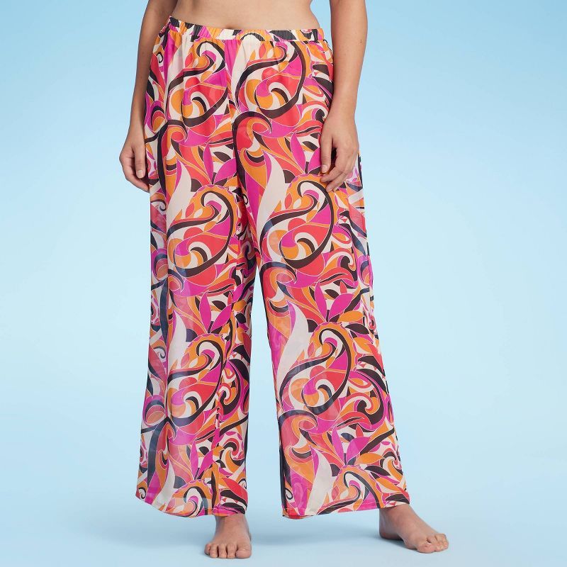 Women's Pull-On Cover Up Pants - Shade & Shore™ Multi Abstract Print | Target