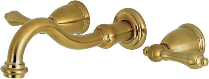 Kingston Brass KS3127AL 8-Inch Center Wall Mount Bathroom Faucet, Brushed Brass | Amazon (US)