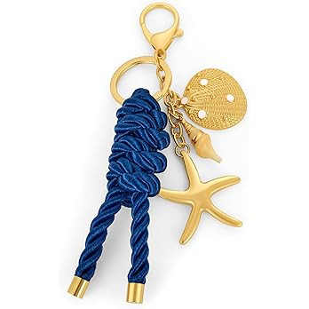 Beach Keychain Bag Charms for Women Gold Plated Starfish Shell Keychain Purse Charms Summer Jewel... | Amazon (US)